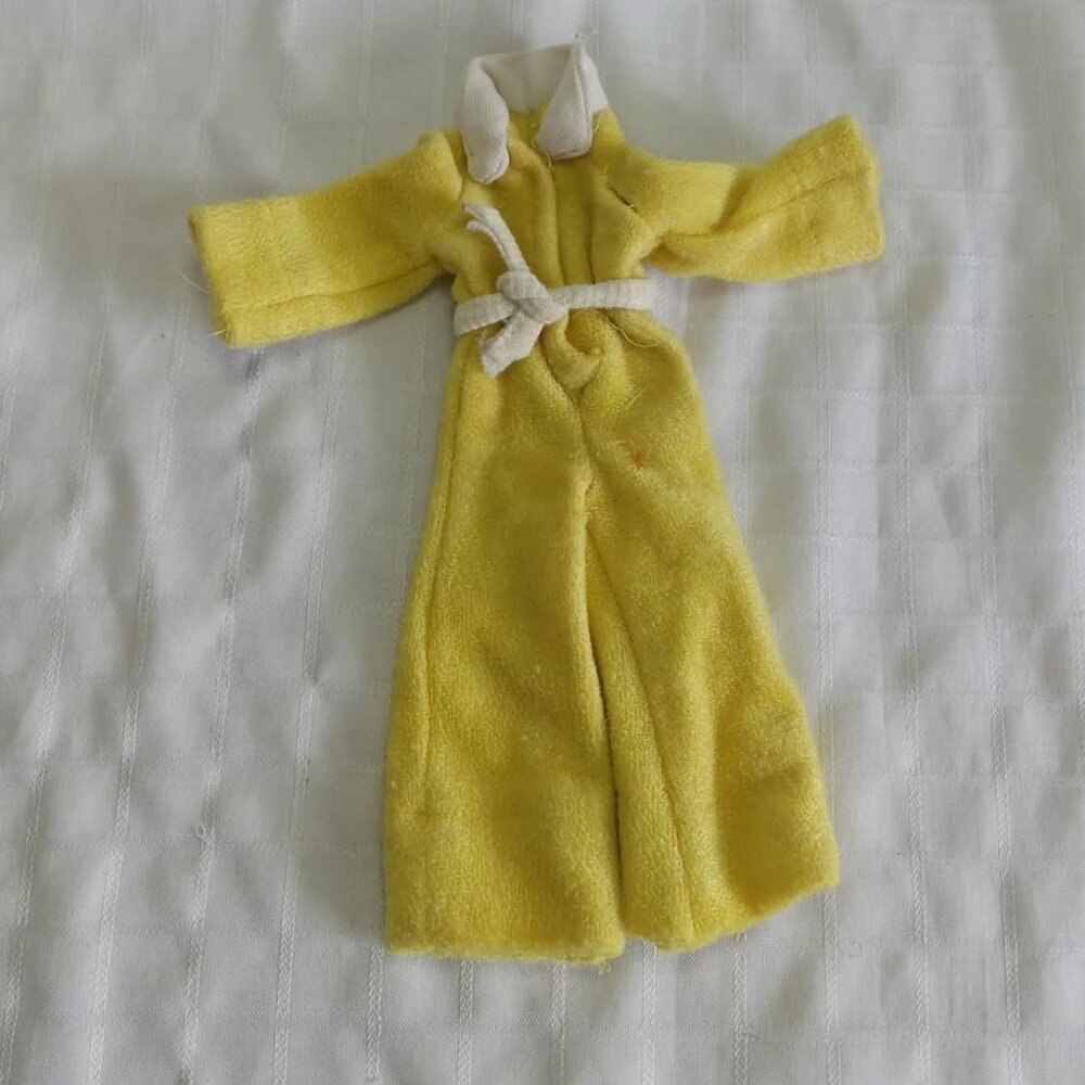 Handmade vintage Barbie kit, circa 1984 Elephant pant overall-kimono with belt